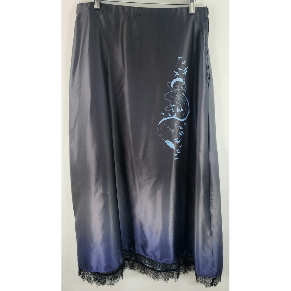 Hot Topic Studio Ghibli Spirited Away Midi Skirt Women's L Black Ombre Mall Goth